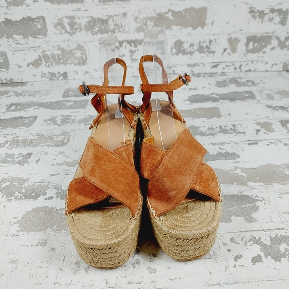 New Rag & Bone Hera Espadrille Wedge Suede Sandal A569 - Picture 3 of 13